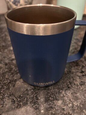 SUNWILL 14 oz Insulated Stainless Steel Travel Coffee Mug w/ NEW Lid – Navy Blue